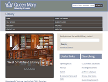 Tablet Screenshot of library.qmul.ac.uk